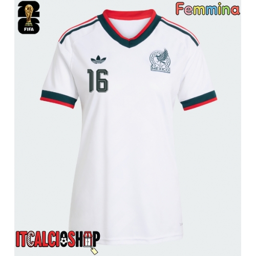Messico Julian Quinones #16 Seconda Maglia Femmina Mondiali 2026 Manica Corta